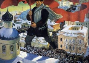 Картина Бориса Кустодиева «Большевик»
