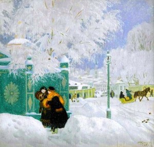 Картина Бориса Кустодиева «Зимний пейзаж»