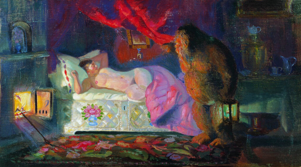 Картина Бориса Кустодиева «Купчиха и домовой»
