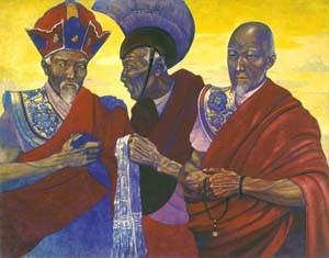 Святослав Рерих. Ламы из секты красных шапок