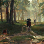 Картина Дождь в дубовом лесу Ивана Шишкина
