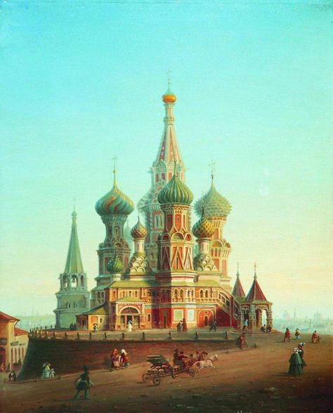 Описание картины Алексея Боголюбова Храм Василия Блаженного