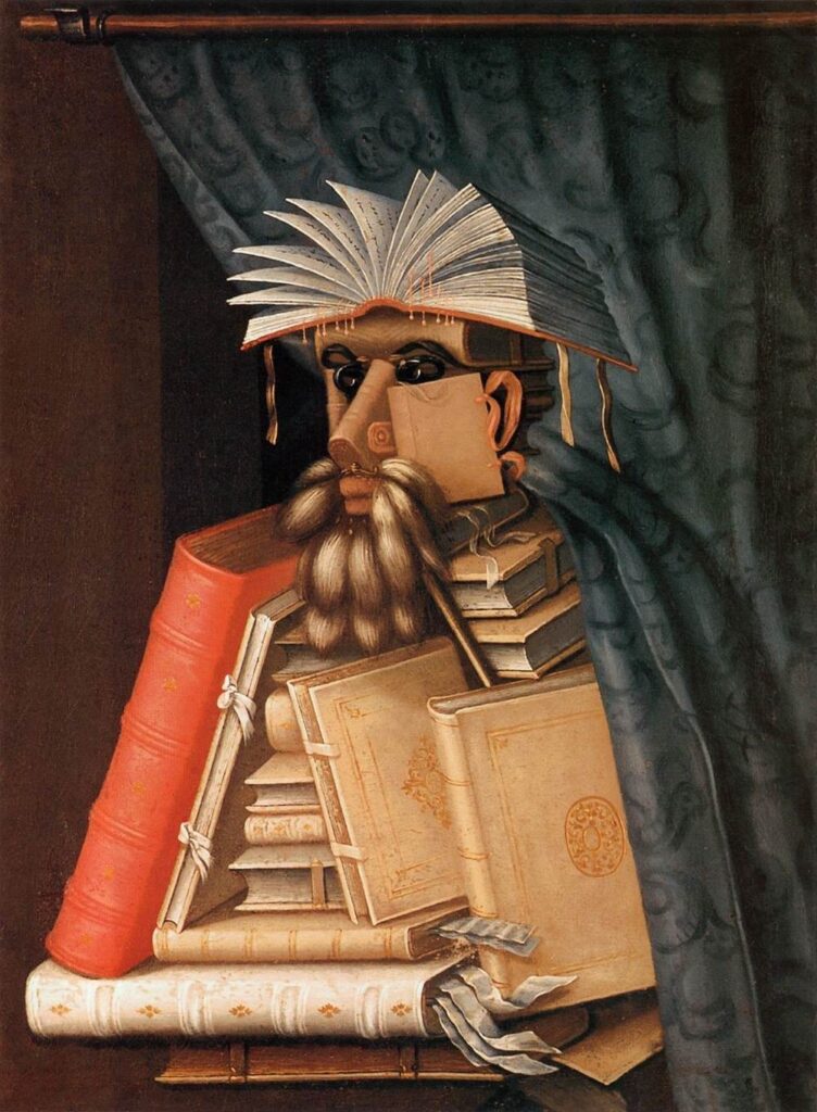 Описание картины Джузеппе Арчимбольдо Библиотекарь