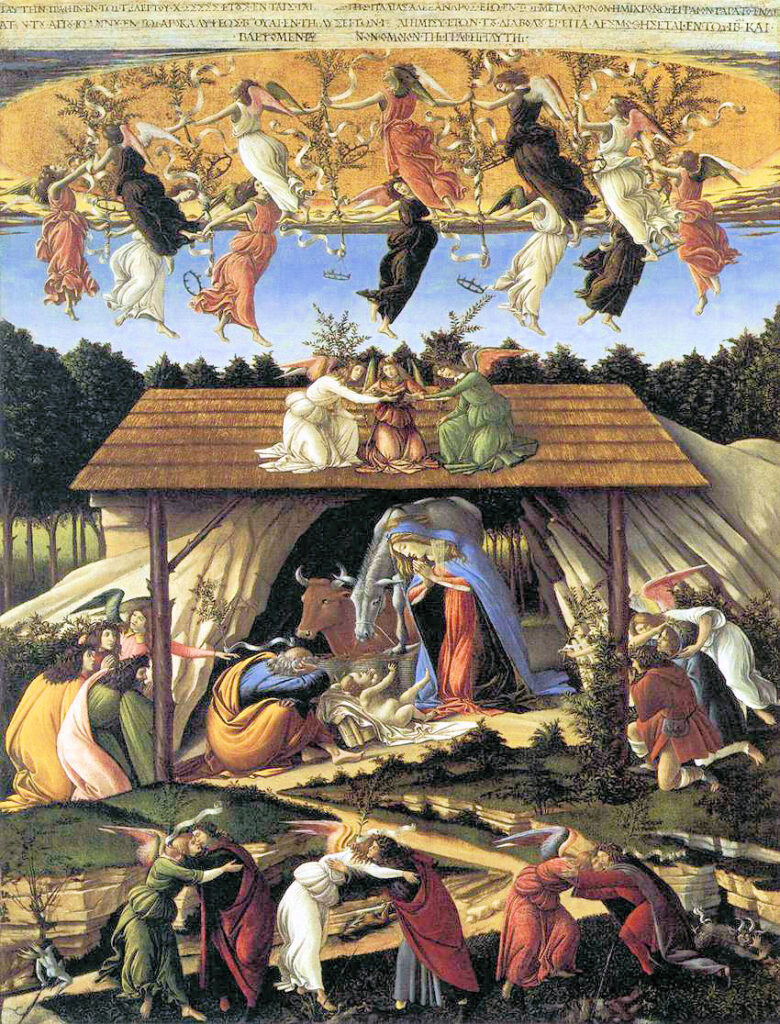 Описание картины Сандро Боттичелли Мистическое Рождество