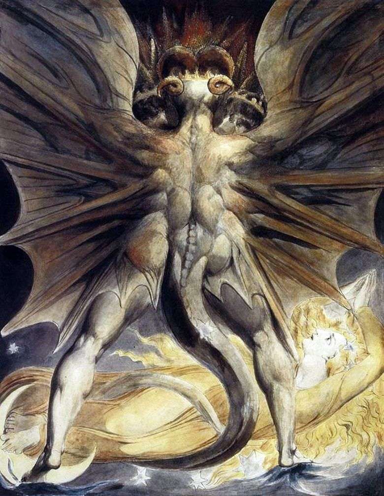 Описание картины Уильяма Блейка Великий красный дракон