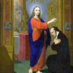 Описание картины Владимира Боровиковского Христос, благословляющий коленопреклоненного мужчину