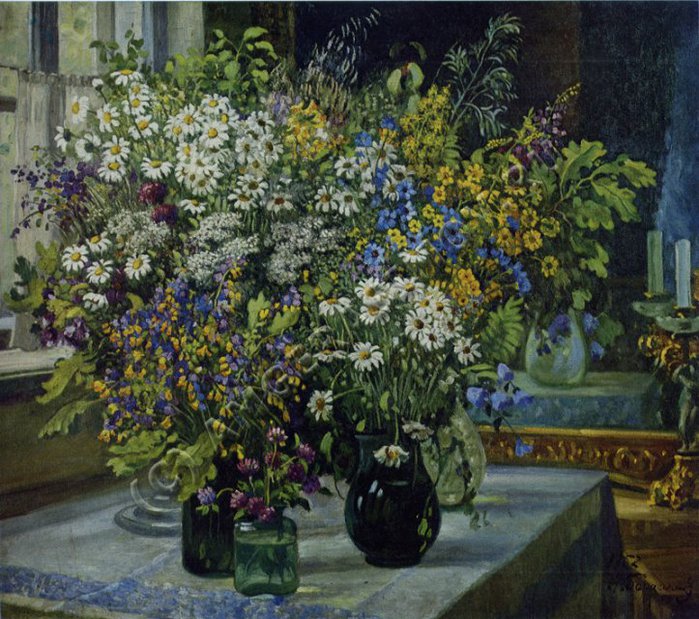 Картина Александра Герасимова Натюрморт. Полевые цветы