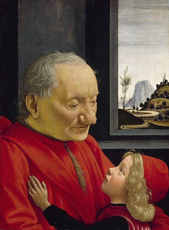 Картина Доменико Гирландайо Портрет старика с внуком