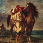 Картина Эжена Делакруа Марокканец седлающий коня