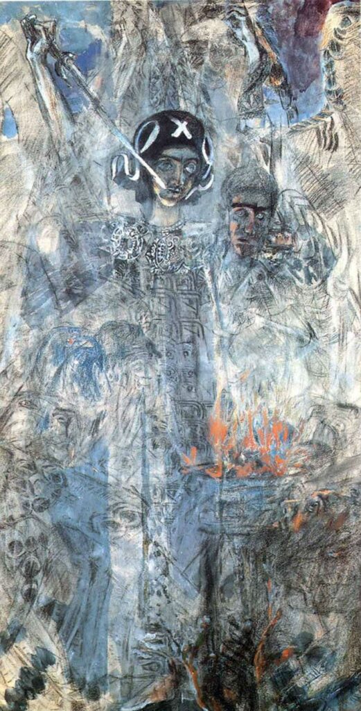 Картина Михаила Александровича Врубеля Видение пророка Иезекииля (1906)