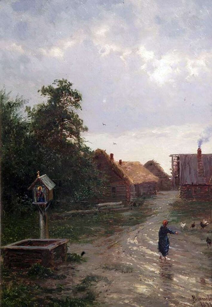 Анализ картины Александра Киселева Въезд в деревню (1891)