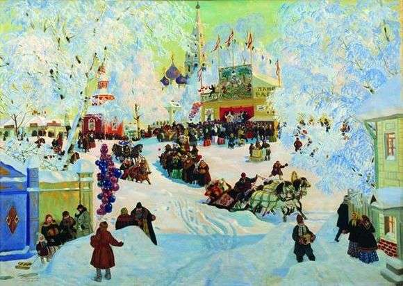 Анализ картины Бориса Кустодиева Зима. Масленичное гулянье