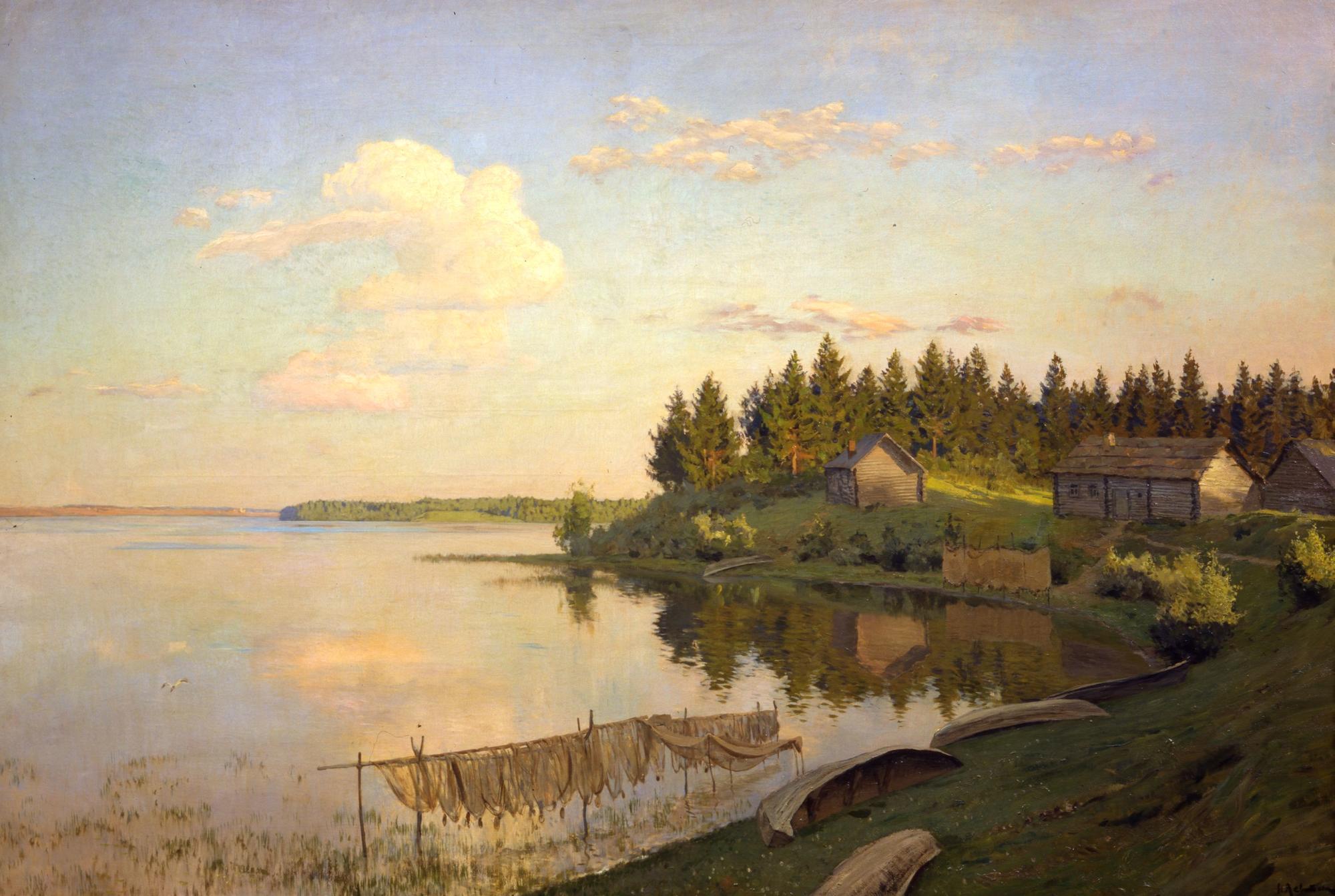 Как называется картина русского художника. Левитан на озере Тверская Губерния. Левитан на озере 1893.