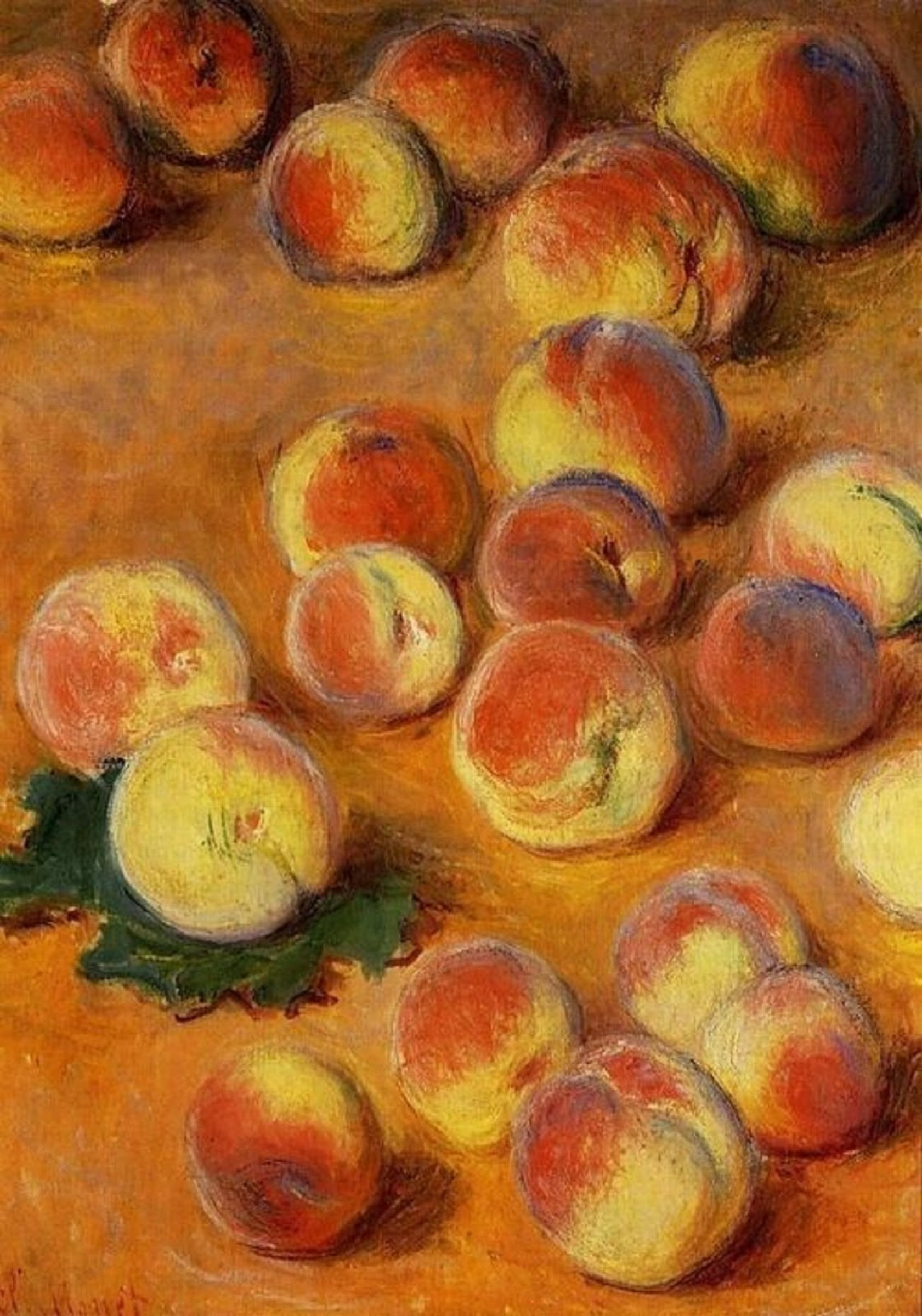 2 11 всех фруктов составляют персики. Картина Моне персики. Натюрморты импрессионистов Клода Моне.