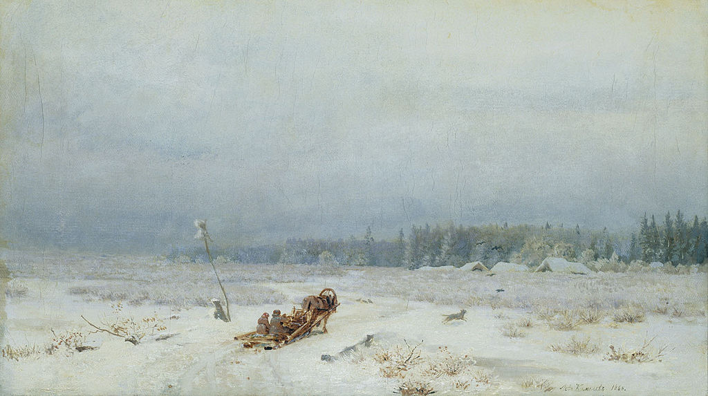 Анализ картины Льва Львовича Каменева Зимняя дорога (1866)