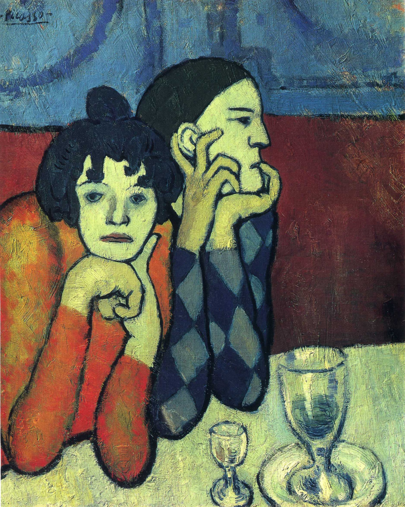 Анализ картины Пабло Пикассо Арлекин и его подружка