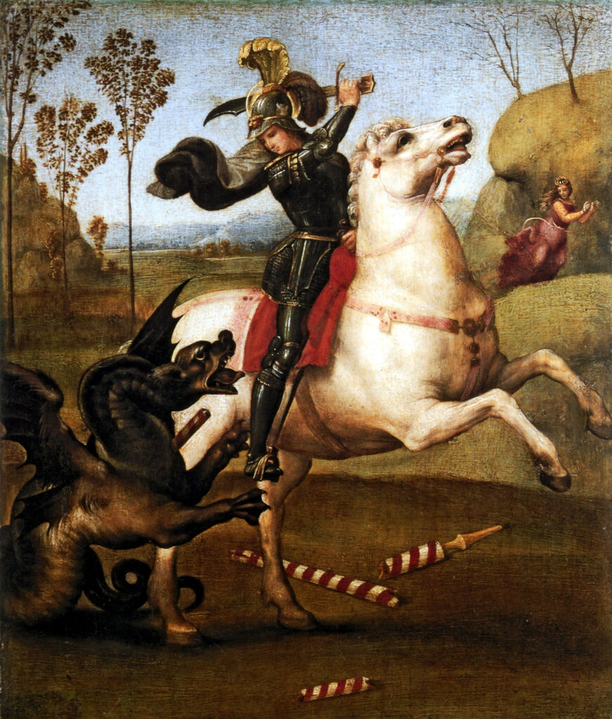 Анализ картины Рафаэля Санти Святой Георгий, побеждающий дракона