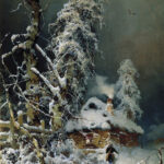 Анализ картины Юлия Клевера Зимний пейзаж с избушкой