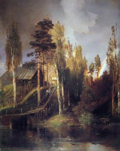 Картина Алексея Саврасова У ворот монастыря