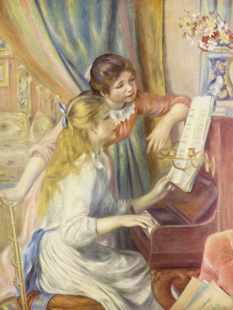 Картина Пьера Огюста Ренуара Девушки за фортепиано