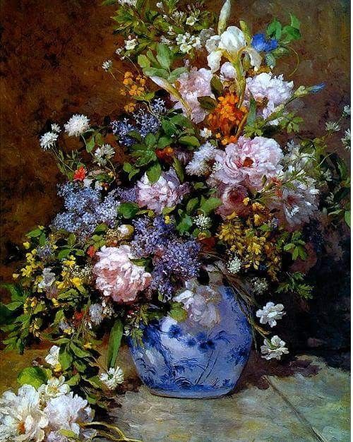 Картина Пьера Огюста Ренуара Натюрморт с большой цветочной вазой