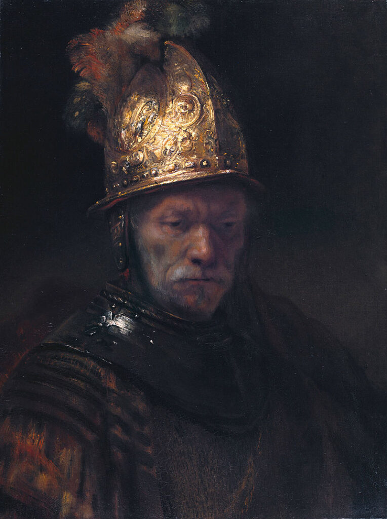 Картина Рембрандта Харменса ван Рейна Мужчина в золотом шлеме