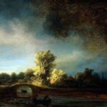 Картина Рембранта Харменса ван Рейна Пейзаж с каменным мостом