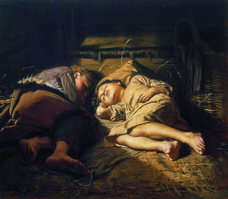 Картина Василия Перова Спящие дети