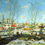 Картина Константина Юона Весна в Троице-Сергиевой лавре