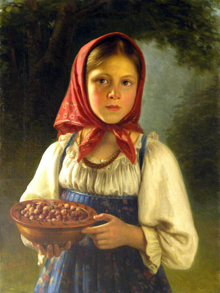 Картина Василия Тимофеева Девочка с ягодами